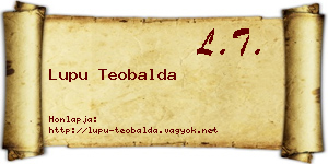 Lupu Teobalda névjegykártya